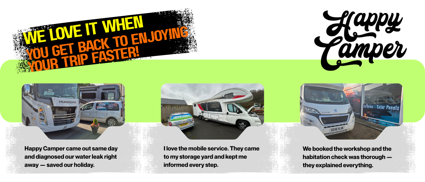 Why Customers Love Happy Camper Motorhome Repair & Service North West & North Wales Motorhome Repairs & Servicing - Why Customers Love Happy Camper Motorhome Repair Service In The North West and North Wales