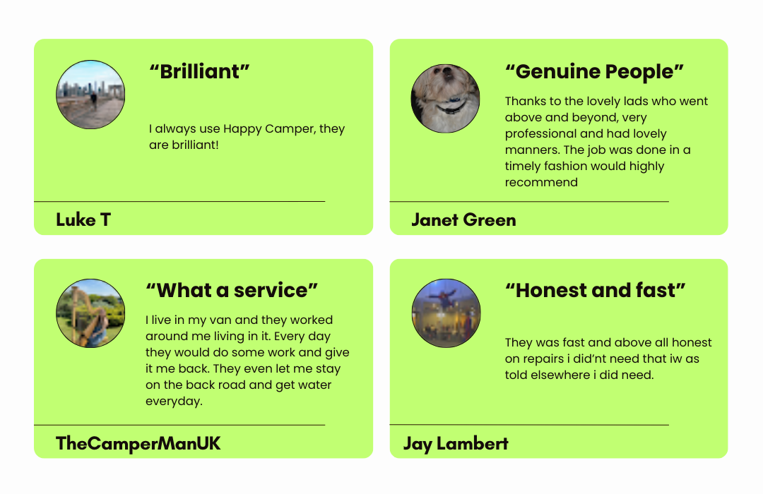 Happy Camper Reviews Happy Camper Reviews North Wales & North West Camper, Motorhome & Caravan Repair